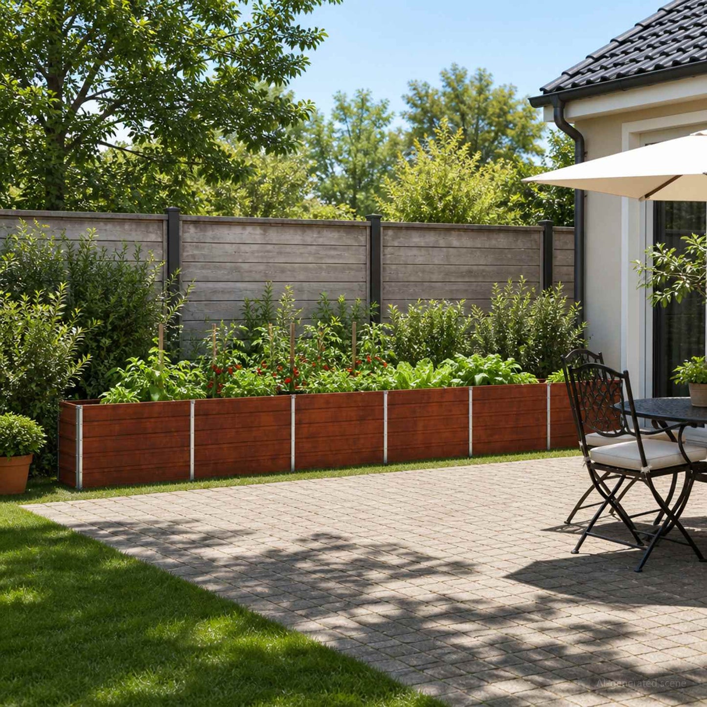vidaXL Raised Garden Bed Rusty 480 x 40 x 55 cm corton