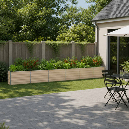 vidaXL Raised Garden Bed Ivory 480 x 40 x 55 cm cold-rolled steel