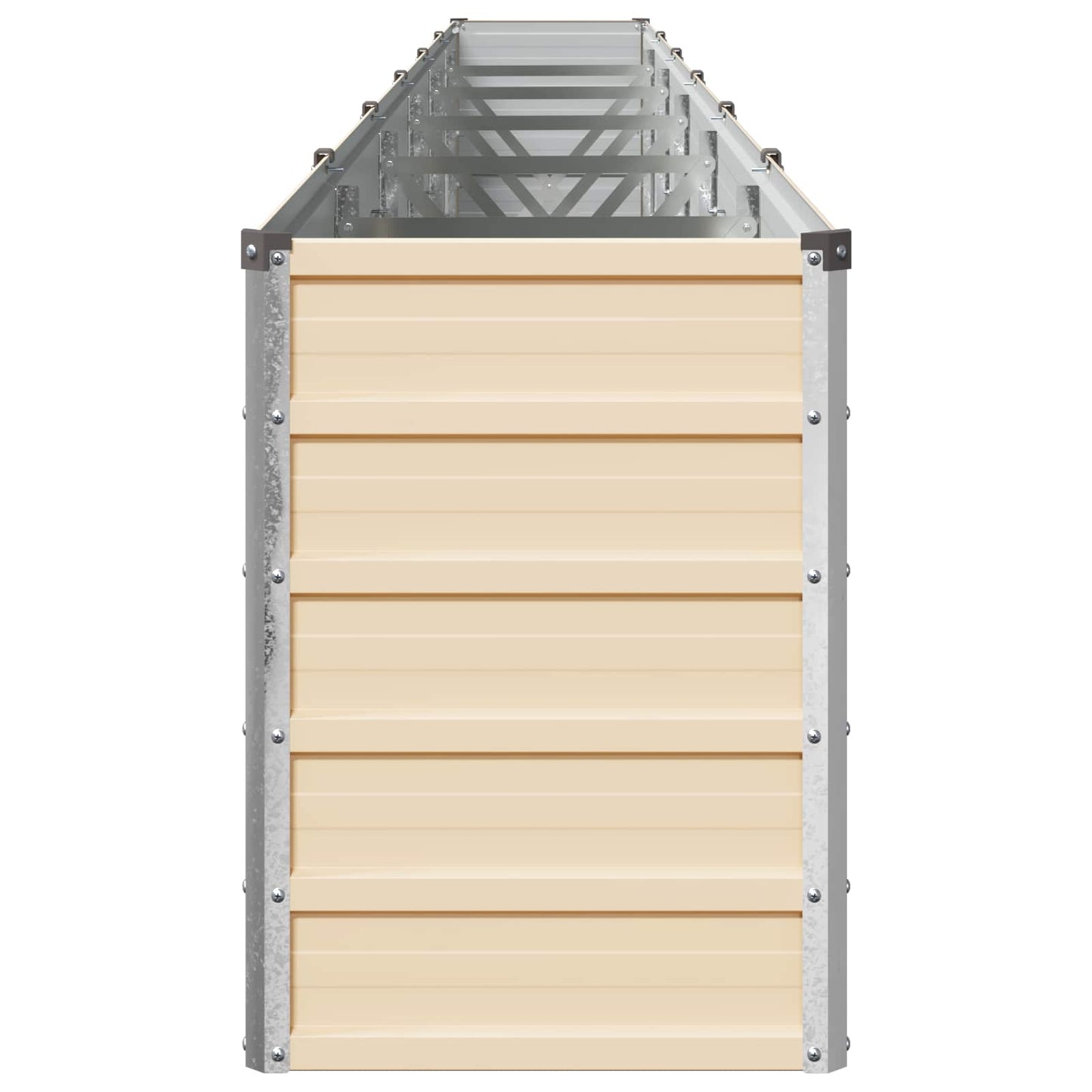 vidaXL Raised Garden Bed Ivory 480 x 40 x 55 cm cold-rolled steel