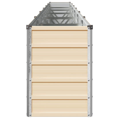 vidaXL Raised Garden Bed Ivory 480 x 40 x 55 cm cold-rolled steel
