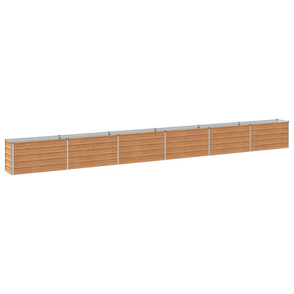 vidaXL Raised Garden Bed Wood Brown 600 x 40 x 55 cm cold-rolled steel