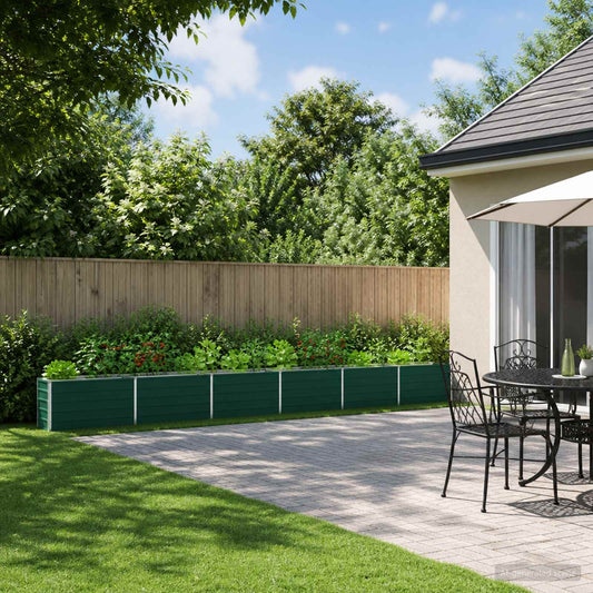 vidaXL Raised Garden Bed Green 600 x 40 x 55 cm cold-rolled steeel