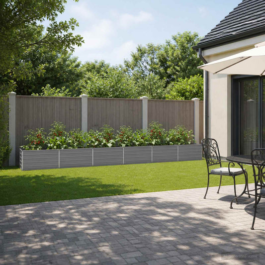 vidaXL Raised Garden Bed Grey 600 x 40 x 55 cm cold-rolled steel