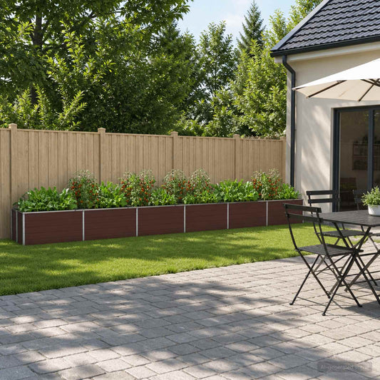 vidaXL Raised Garden Bed Brown 600 x 40 x 55 cm cold-rolled steel