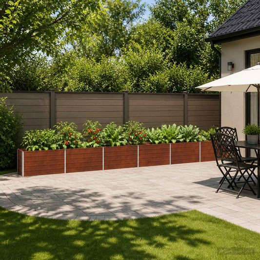 vidaXL Raised Garden Bed Rusty 600 x 40 x 55 cm corton