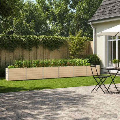 vidaXL Raised Garden Bed Ivory 600 x 40 x 55 cm Galvanised Steel