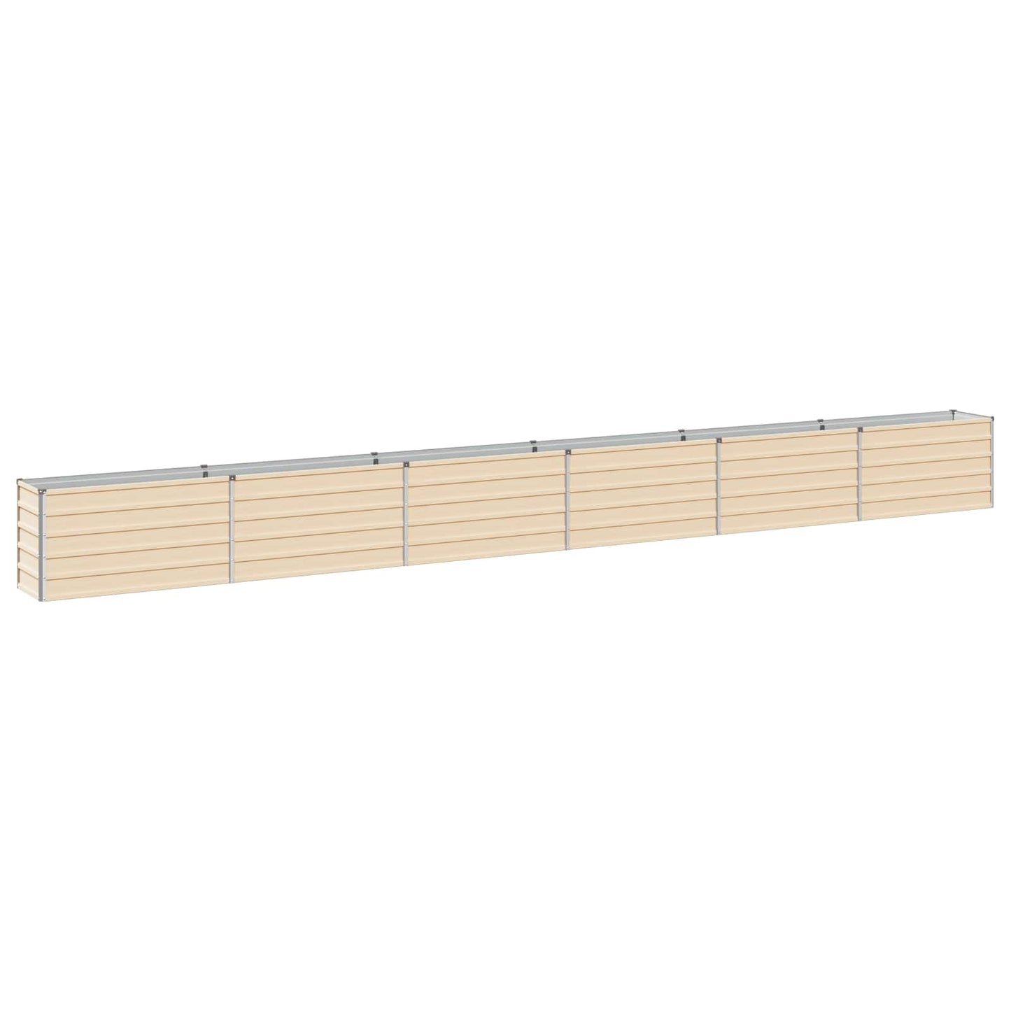 vidaXL Raised Garden Bed Ivory 600 x 40 x 55 cm cold-rolled steel