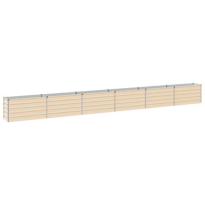 vidaXL Raised Garden Bed Ivory 600 x 40 x 55 cm cold-rolled steel