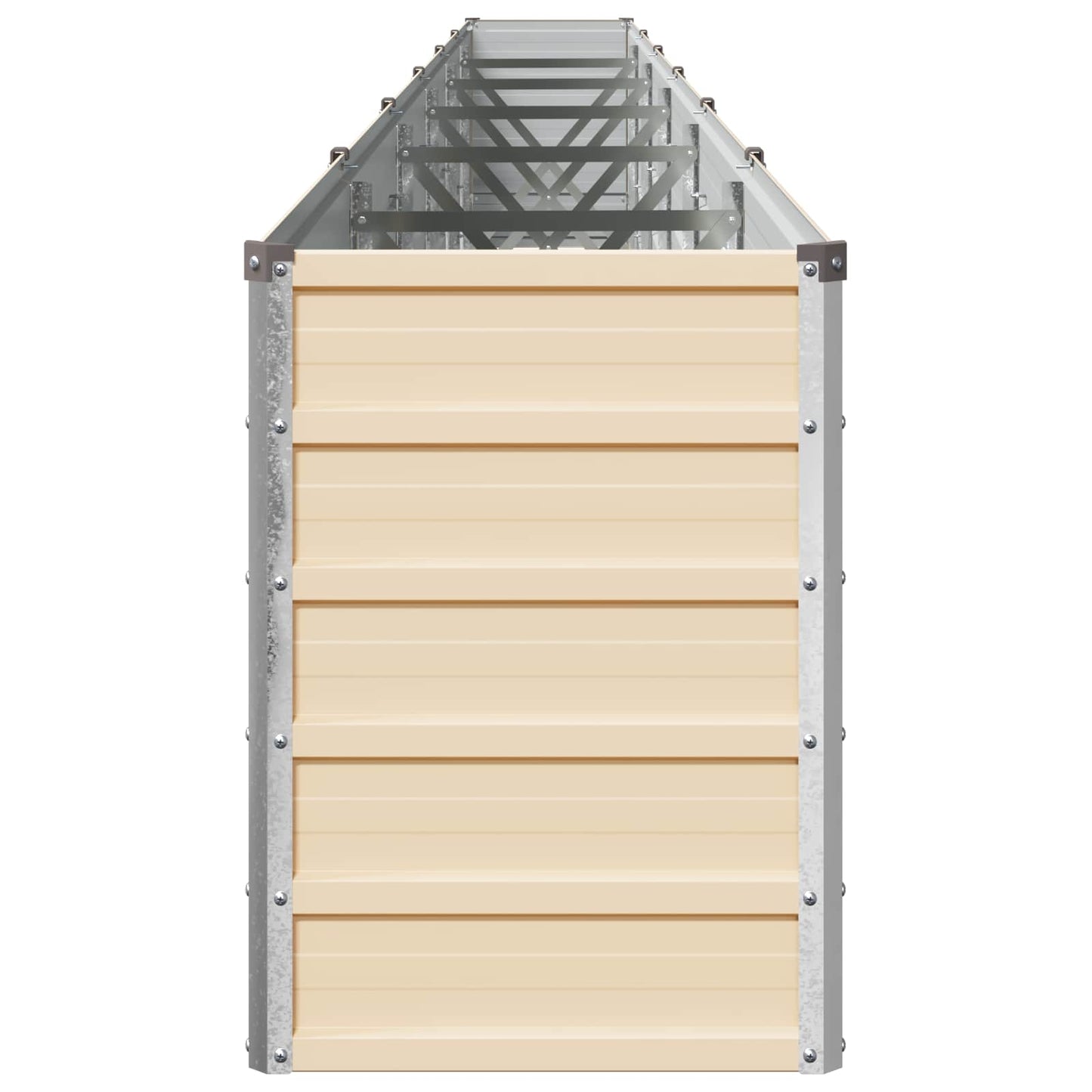 vidaXL Raised Garden Bed Ivory 600 x 40 x 55 cm cold-rolled steel