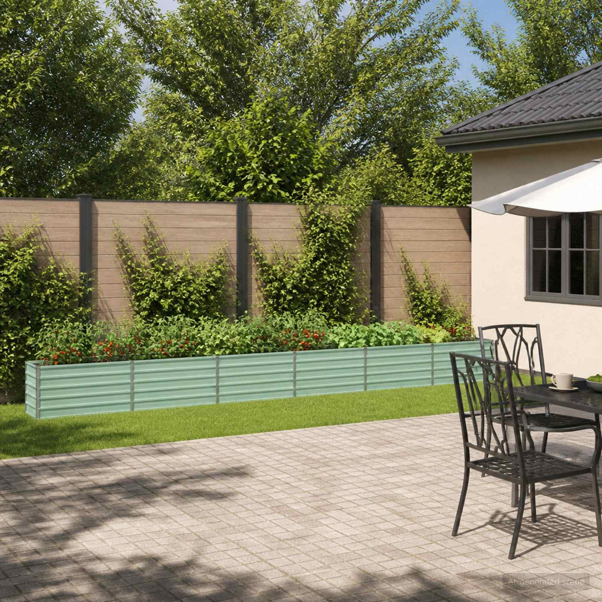vidaXL Raised Garden Bed Pastel Green 600 x 40 x 55 cm