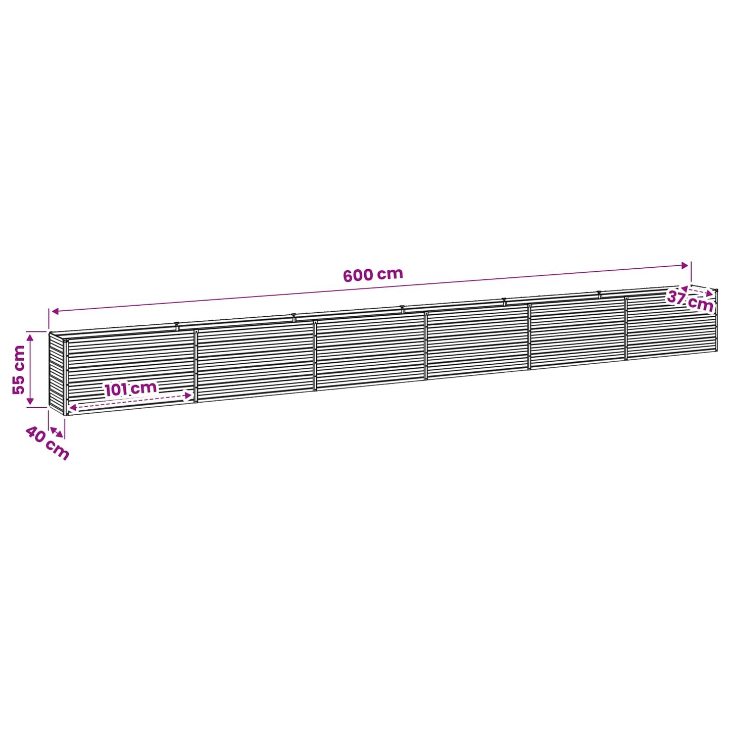 vidaXL Raised Garden Bed Pastel Green 600 x 40 x 55 cm