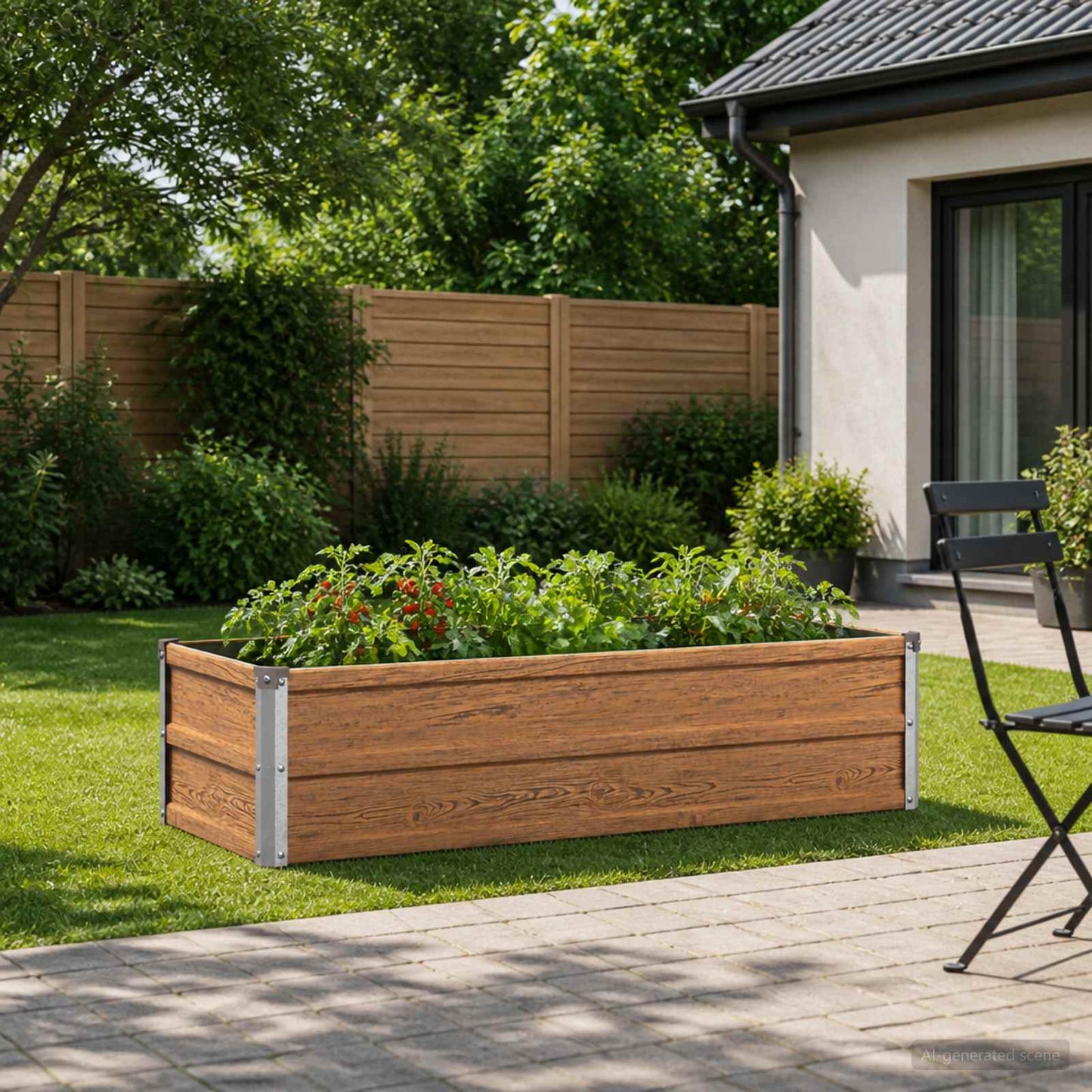 vidaXL Raised Garden Bed Wood Brown 100 x 40 x 24 cm cold-rolled steel
