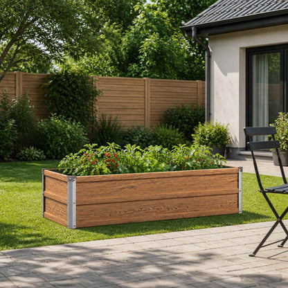 vidaXL Raised Garden Bed Wood Brown 100 x 40 x 24 cm cold-rolled steel