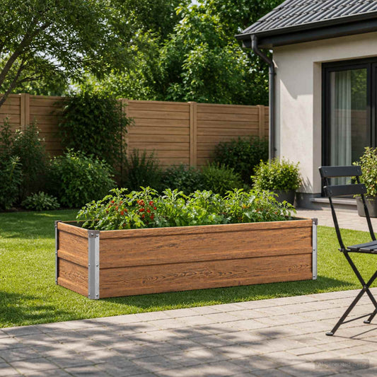 vidaXL Raised Garden Bed Wood Brown 100 x 40 x 24 cm cold-rolled steel