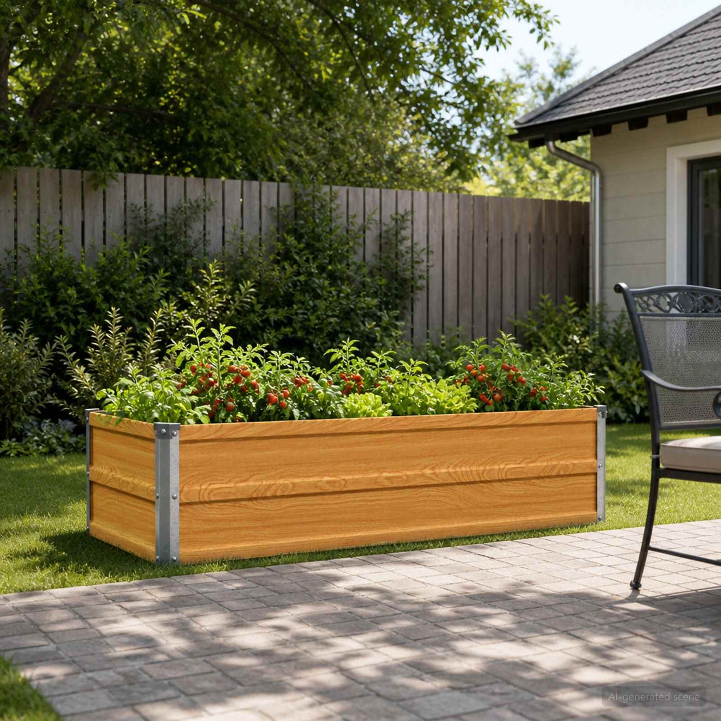 vidaXL Raised Garden Bed Natural 100 x 40 x 24 cm cold-rolled steel
