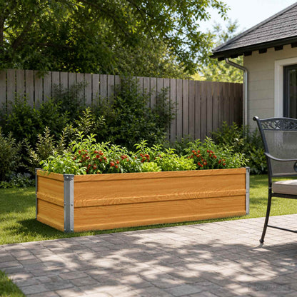 vidaXL Raised Garden Bed Natural 100 x 40 x 24 cm cold-rolled steel