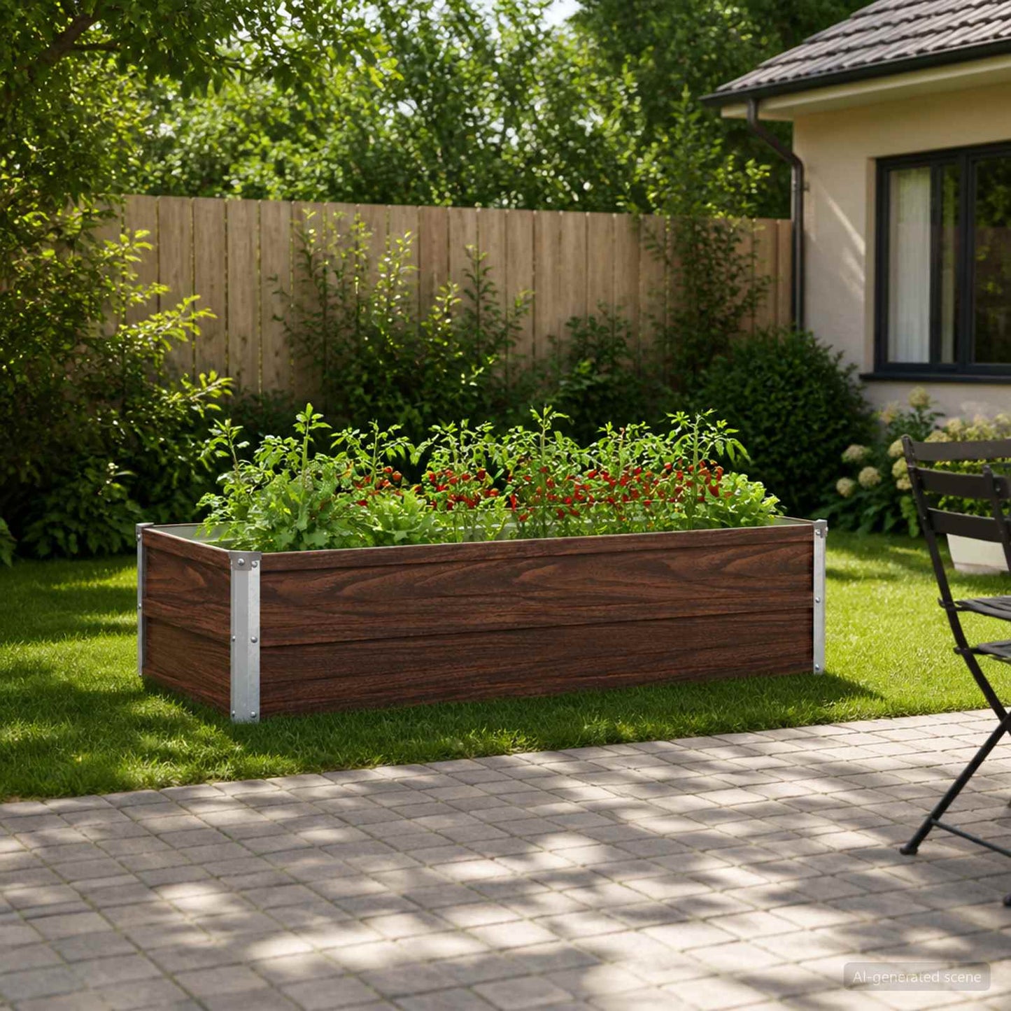 vidaXL Raised Garden Bed Black 100 x 40 x 24 cm cold-rolled steel