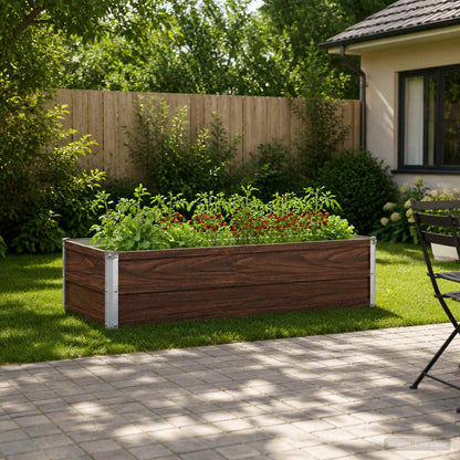 vidaXL Raised Garden Bed Black 100 x 40 x 24 cm cold-rolled steel