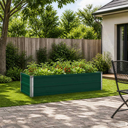 vidaXL Raised Garden Bed Green 100 x 40 x 24 cm cold-rolled steeel