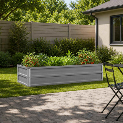 vidaXL Raised Garden Bed Grey 100 x 40 x 24 cm cold-rolled steel