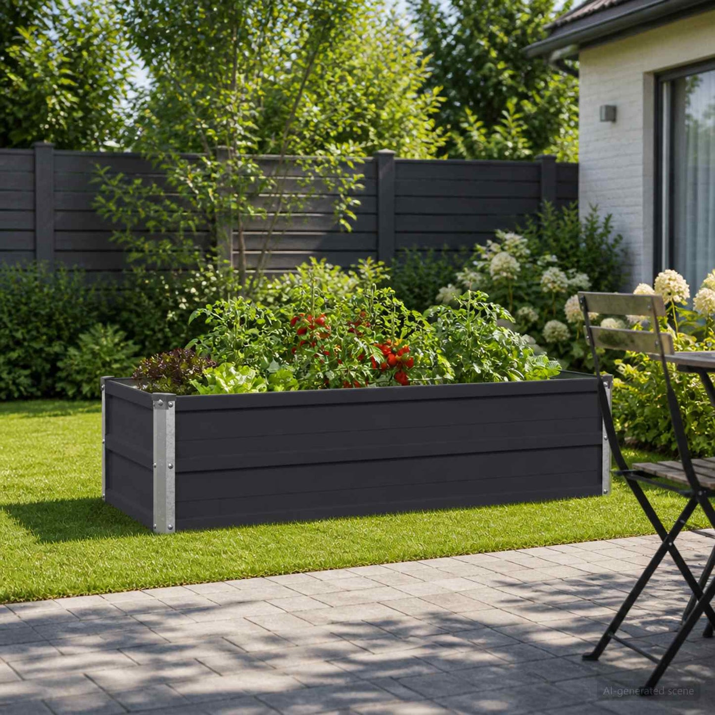 vidaXL Raised Garden Bed Anthracite 100 x 40 x 24 cm cold-rolled steel