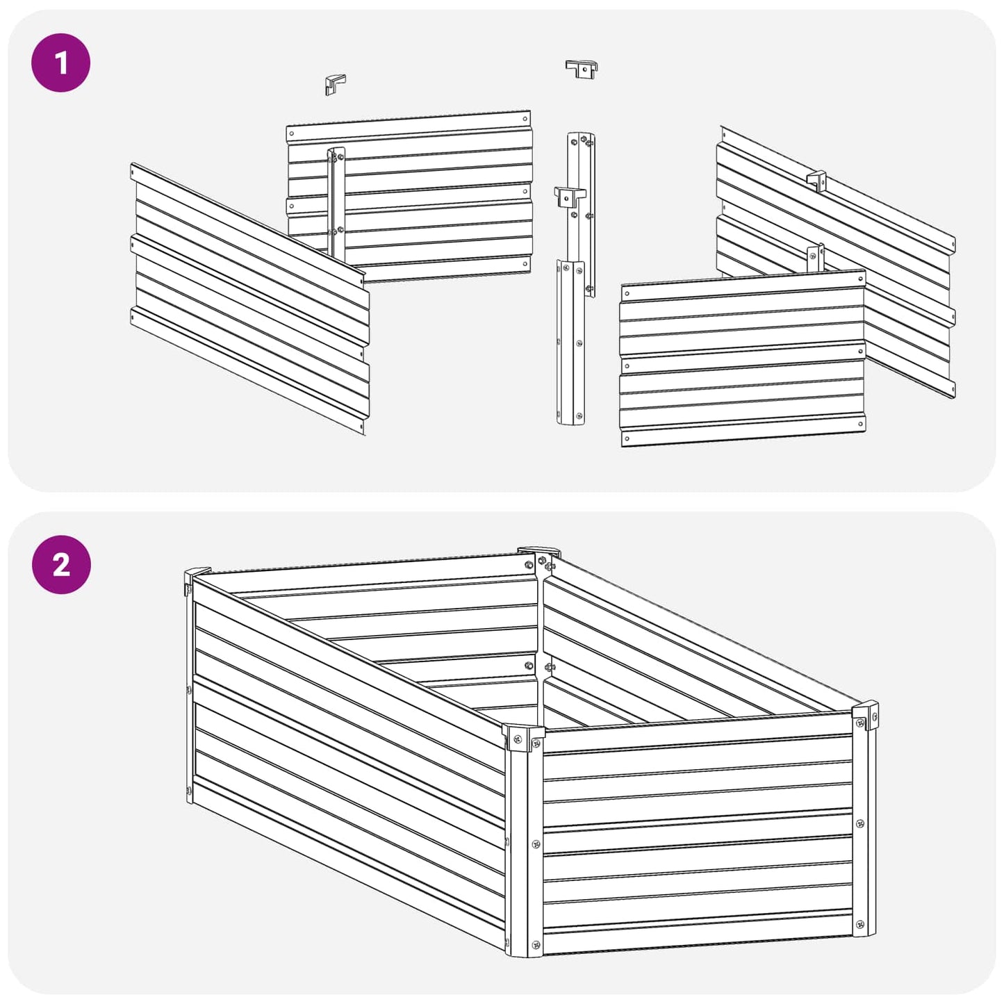 vidaXL Raised Garden Bed Silver 100 x 40 x 24 cm galvanized
