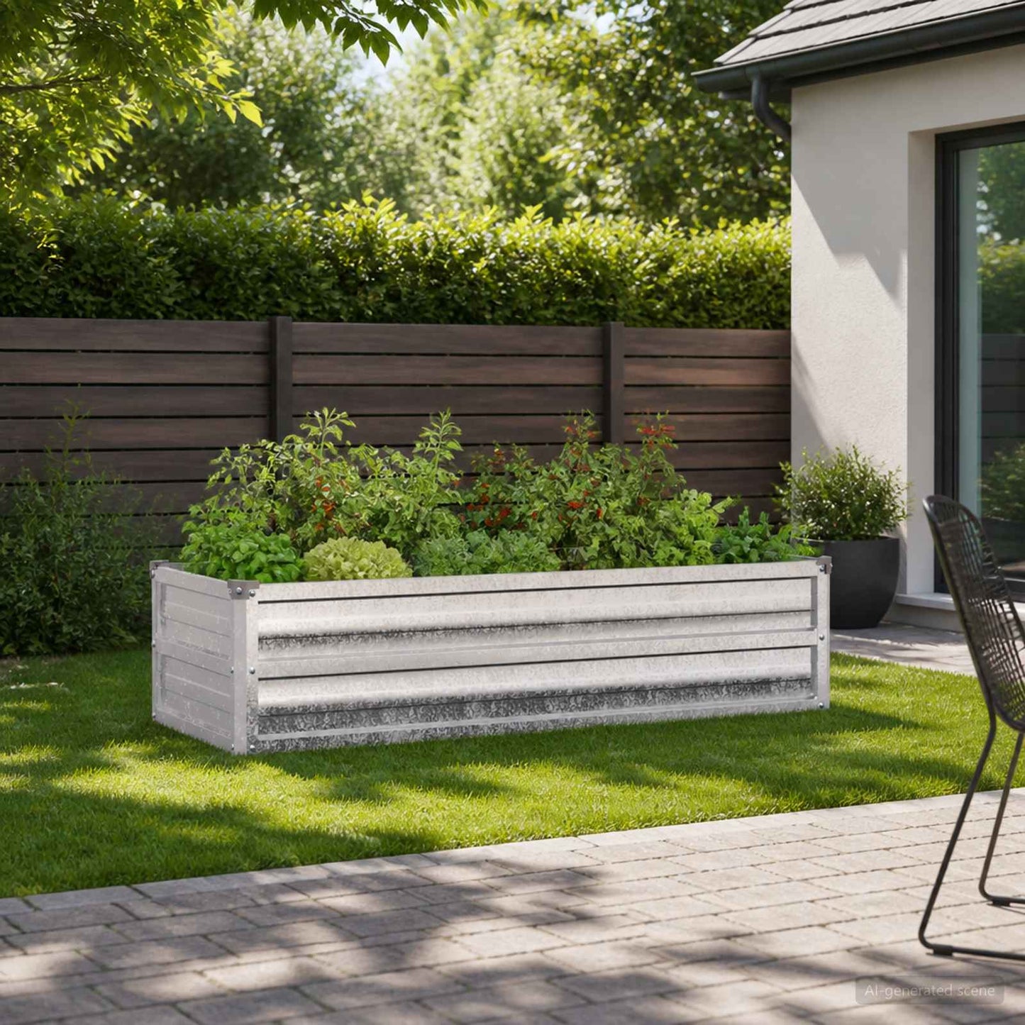vidaXL Raised Garden Bed Silver 100 x 40 x 24 cm galvanized