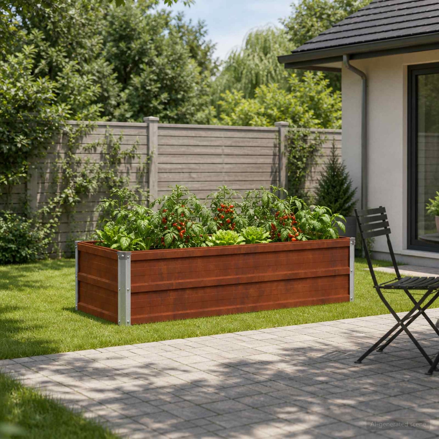 vidaXL Raised Garden Bed Rusty 100 x 40 x 24 cm corton