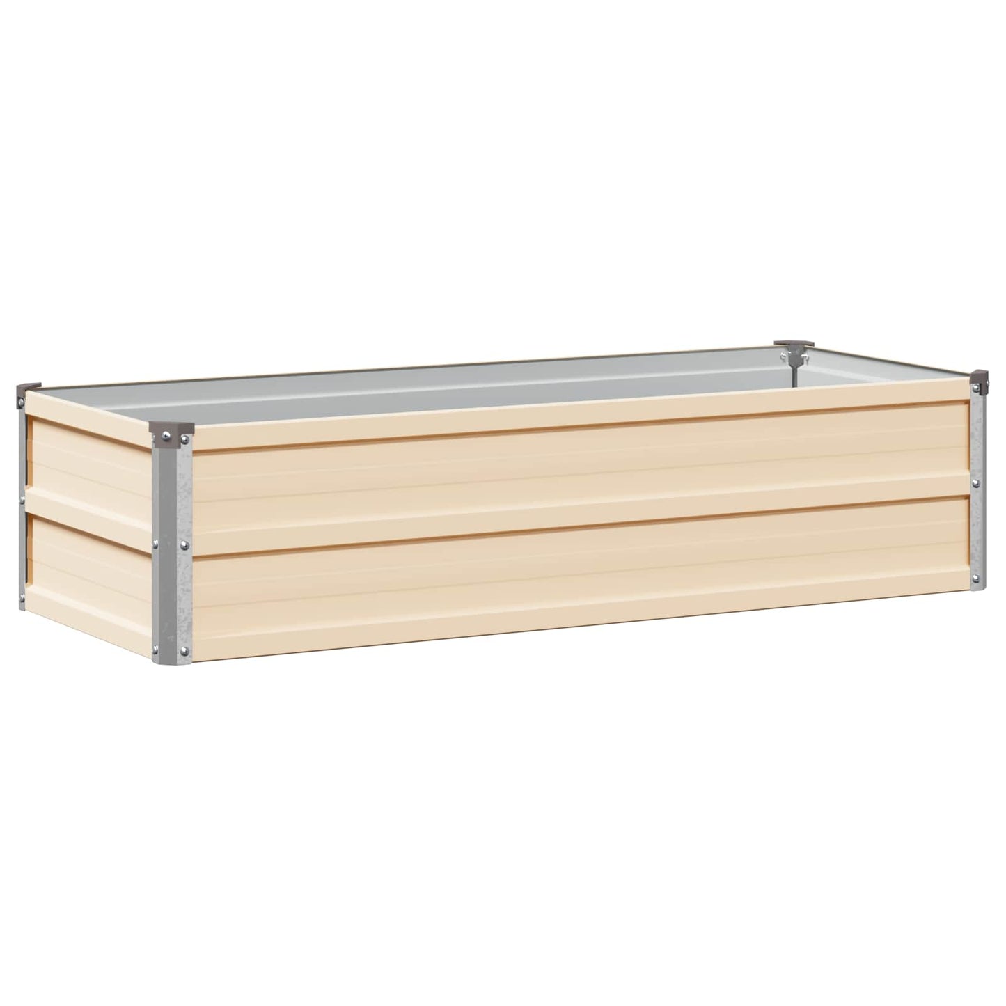 vidaXL Raised Garden Bed Ivory 100 x 40 x 24 cm cold-rolled steel