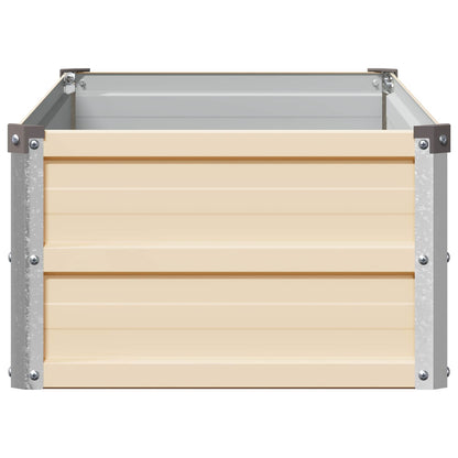 vidaXL Raised Garden Bed Ivory 100 x 40 x 24 cm cold-rolled steel