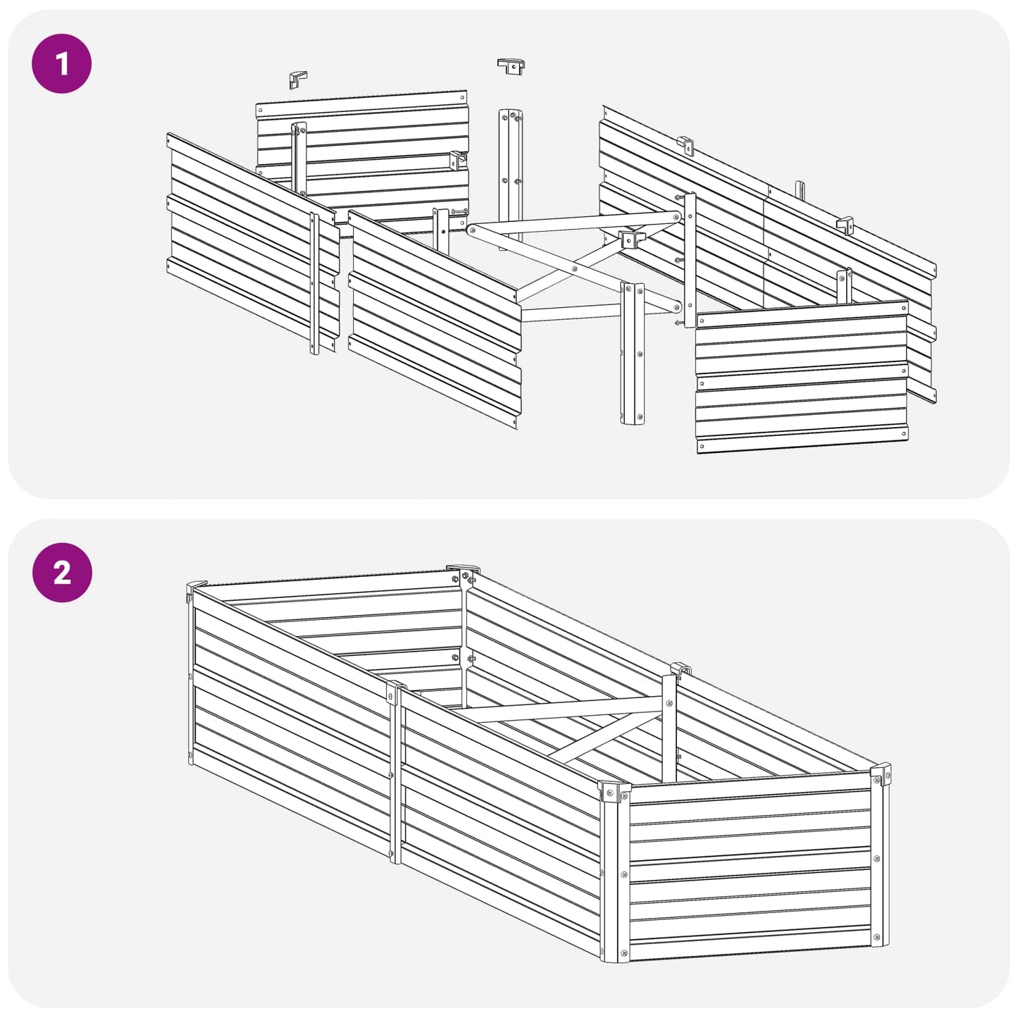 vidaXL Raised Garden Bed Wood Brown 160 x 40 x 24 cm cold-rolled steel