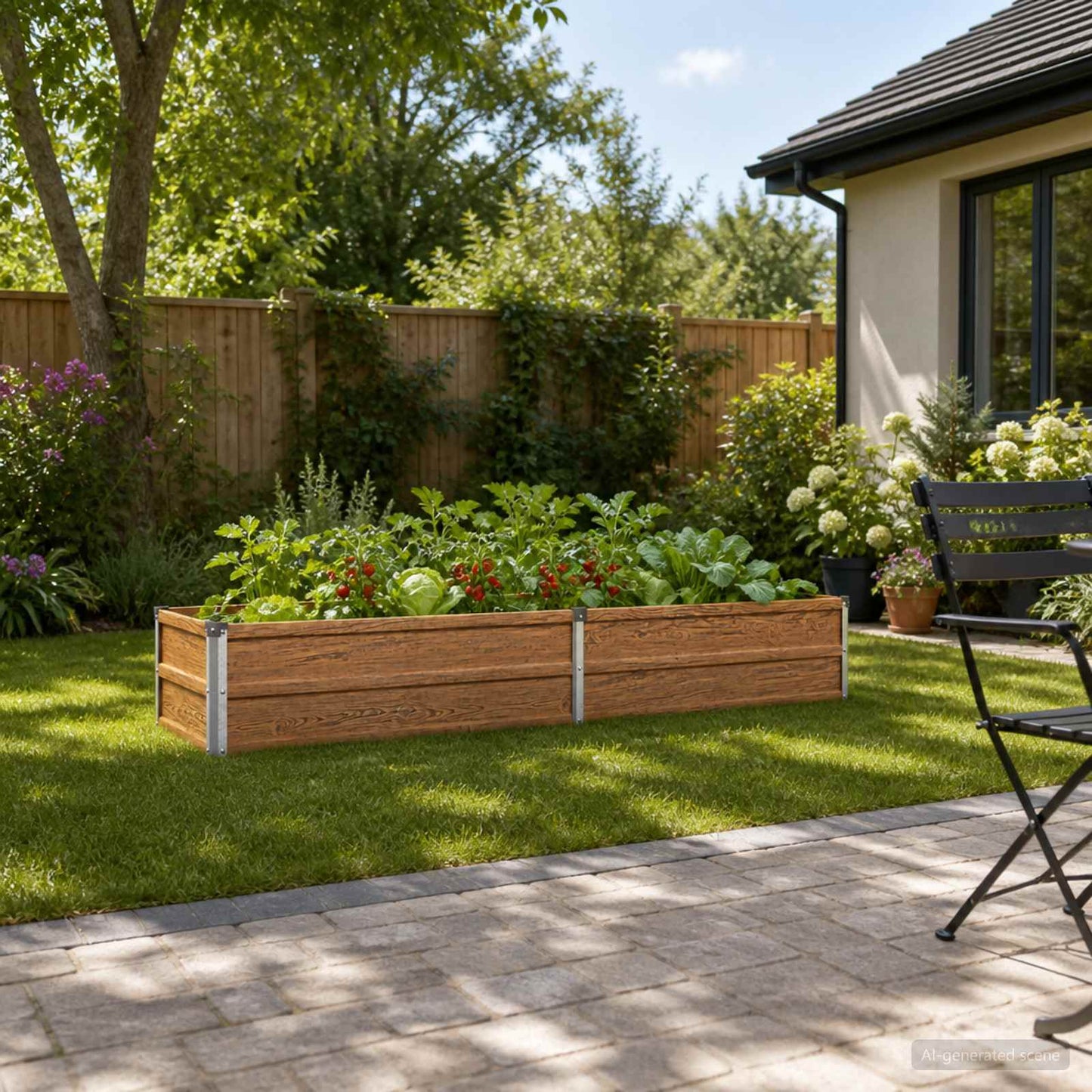 vidaXL Raised Garden Bed Wood Brown 160 x 40 x 24 cm cold-rolled steel