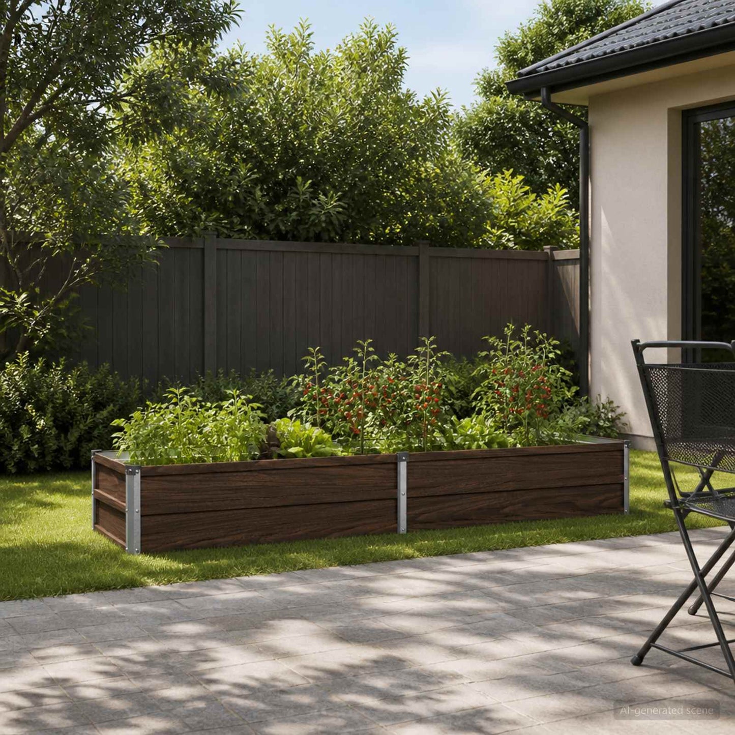 vidaXL Raised Garden Bed Black 160 x 40 x 24 cm cold-rolled steel