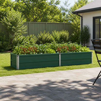vidaXL Raised Garden Bed Green 160 x 40 x 24 cm cold-rolled steeel