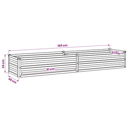 vidaXL Raised Garden Bed Green 160 x 40 x 24 cm cold-rolled steeel