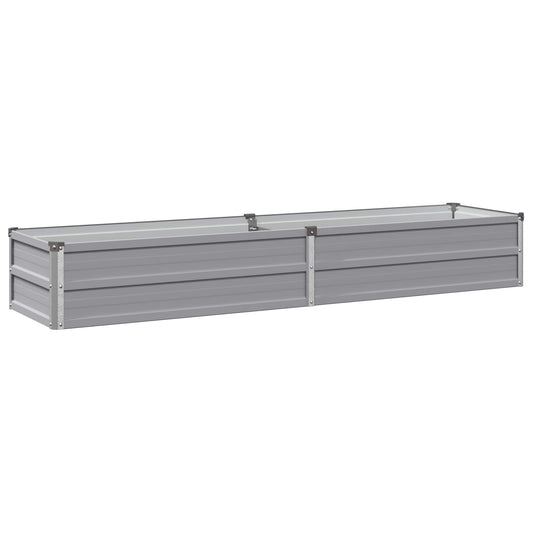 vidaXL Raised Garden Bed Grey 160 x 40 x 24 cm cold-rolled steel