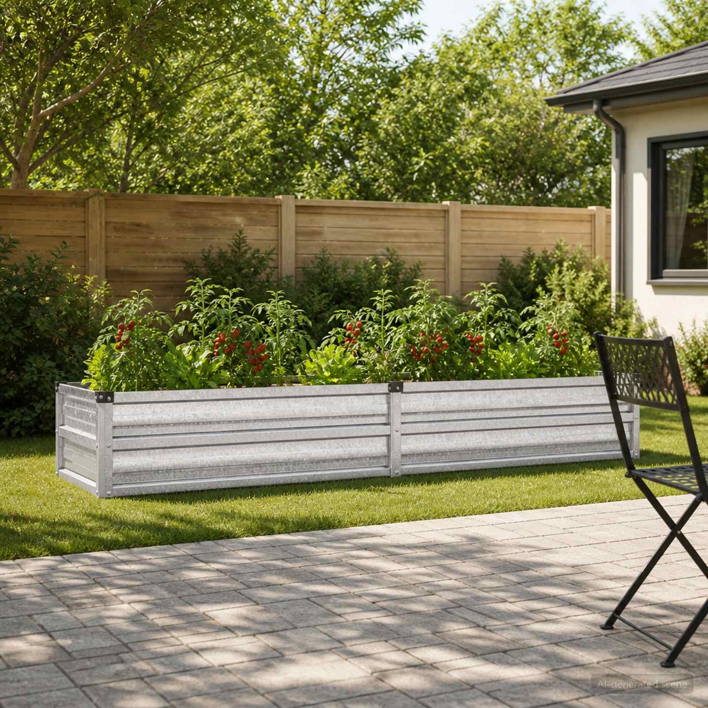 vidaXL Raised Garden Bed Silver 160 x 40 x 24 cm galvanized
