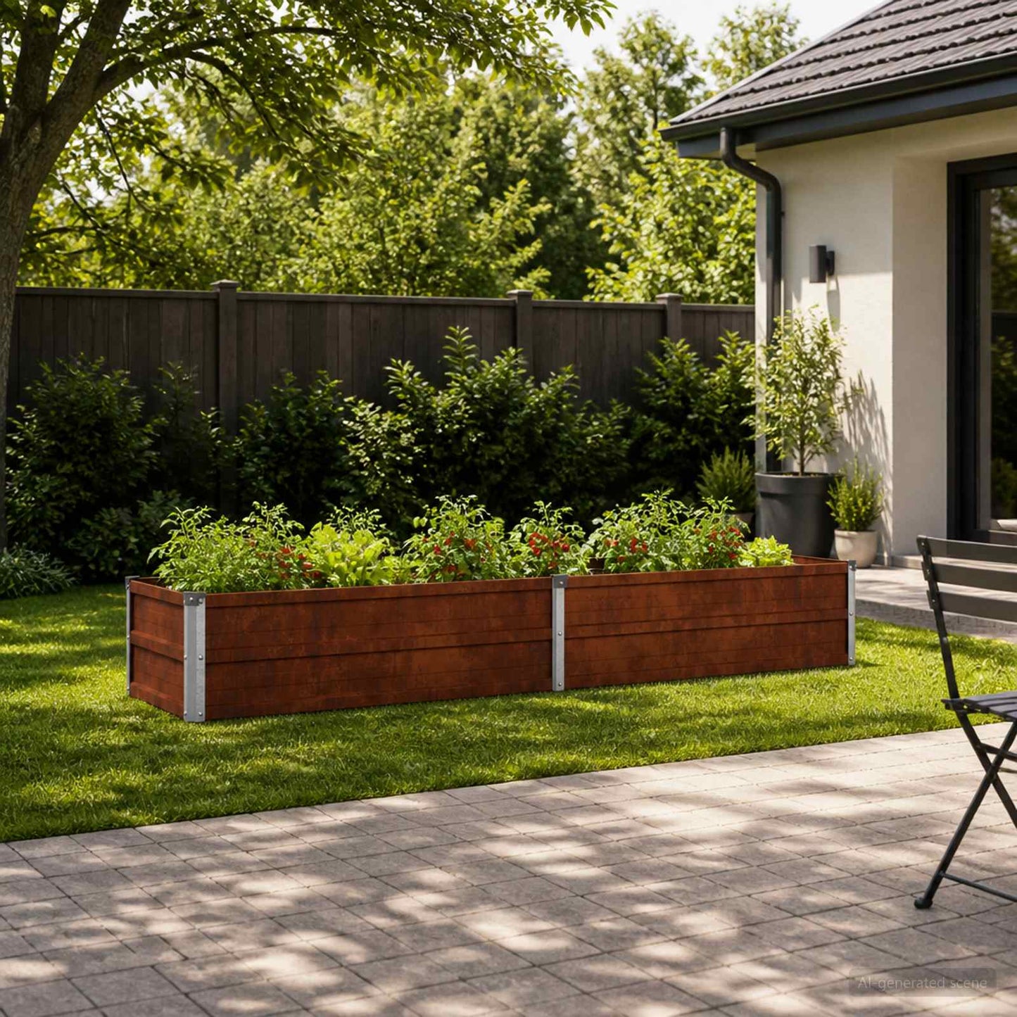 vidaXL Raised Garden Bed Rusty 160 x 40 x 24 cm corton