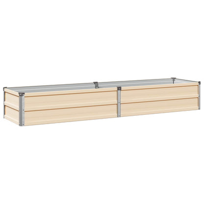 vidaXL Raised Garden Bed Ivory 160 x 40 x 24 cm cold-rolled steel