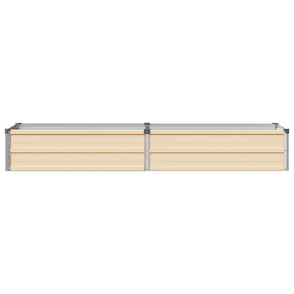 vidaXL Raised Garden Bed Ivory 160 x 40 x 24 cm cold-rolled steel