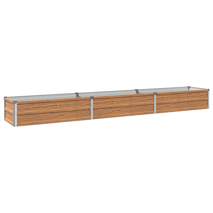 vidaXL Raised Garden Bed Wood Brown 240 x 40 x 24 cm cold-rolled steel