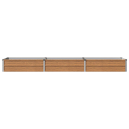 vidaXL Raised Garden Bed Wood Brown 240 x 40 x 24 cm cold-rolled steel