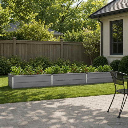 vidaXL Raised Garden Bed Grey 240 x 40 x 24 cm cold-rolled steel
