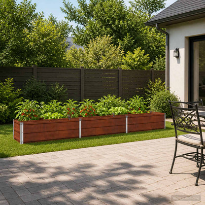 vidaXL Raised Garden Bed Rusty 240 x 40 x 24 cm corton
