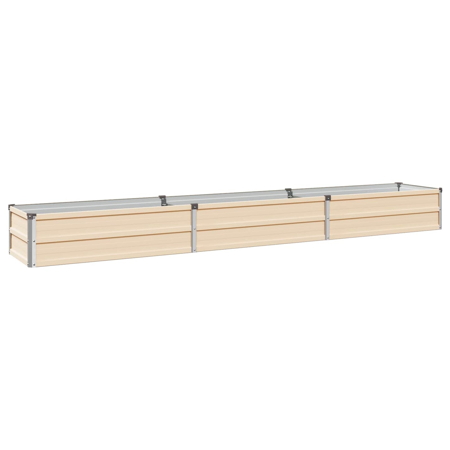 vidaXL Raised Garden Bed Ivory 240 x 40 x 24 cm cold-rolled steel