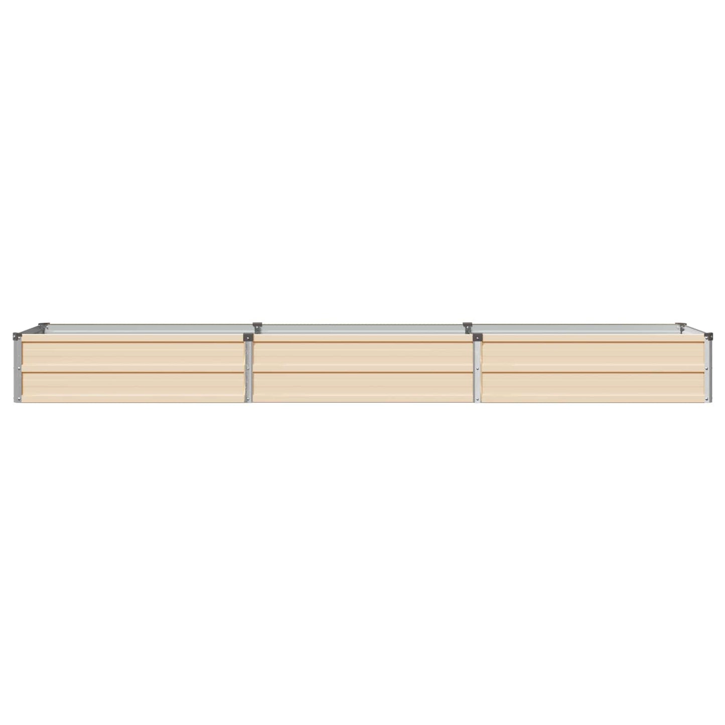 vidaXL Raised Garden Bed Ivory 240 x 40 x 24 cm cold-rolled steel