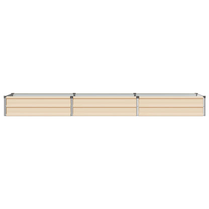 vidaXL Raised Garden Bed Ivory 240 x 40 x 24 cm cold-rolled steel