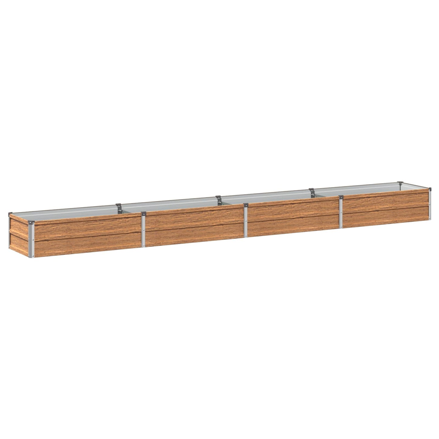 vidaXL Raised Garden Bed Wood Brown 320 x 40 x 24 cm cold-rolled steel
