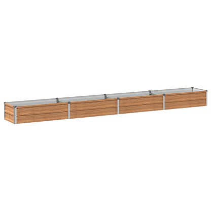 vidaXL Raised Garden Bed Wood Brown 320 x 40 x 24 cm cold-rolled steel