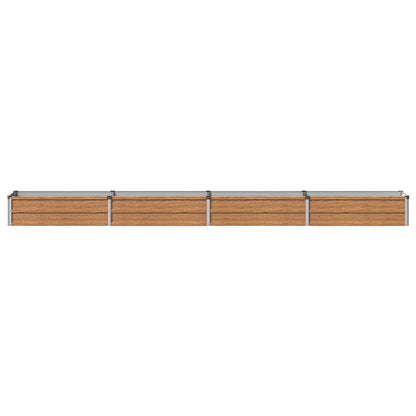 vidaXL Raised Garden Bed Wood Brown 320 x 40 x 24 cm cold-rolled steel